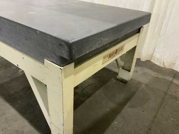 4 8" x 72" x 8" Colling Mico flat black granite surface inspection plate, 2-3/4" ledges on 2 side, - Image 9
