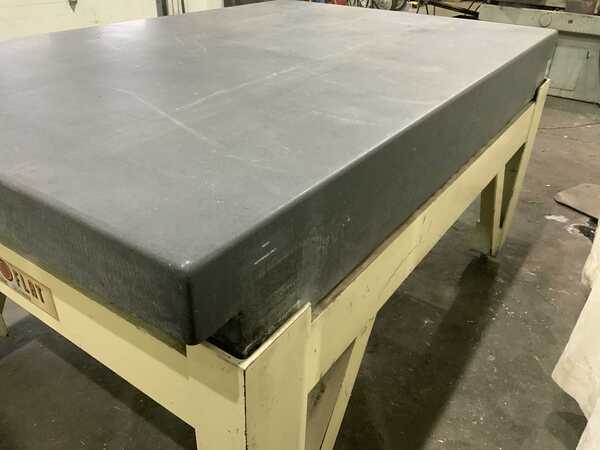 4 8" x 72" x 8" Colling Mico flat black granite surface inspection plate, 2-3/4" ledges on 2 side, - Image 10
