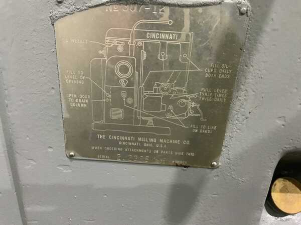 Cincinnati #3, horizontal mill, 60" x 12" table, coolant, rapid traverse, 7.5 HP, #50 NS - Image 9