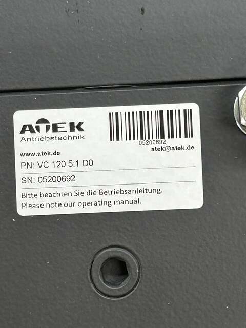 Atek Antriebstechnik Servo Bevel Gearmotor Assembly VC 120 5:1 D0 - Image 2