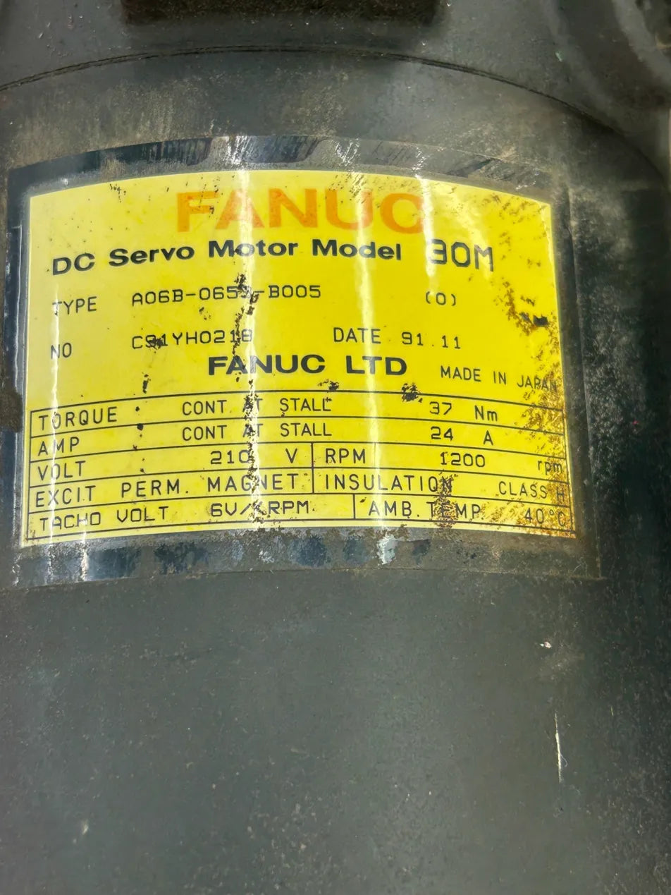 1200 RPM Fanuc DC Servo Motor A06B-0653-B005 - Variable - Image 5