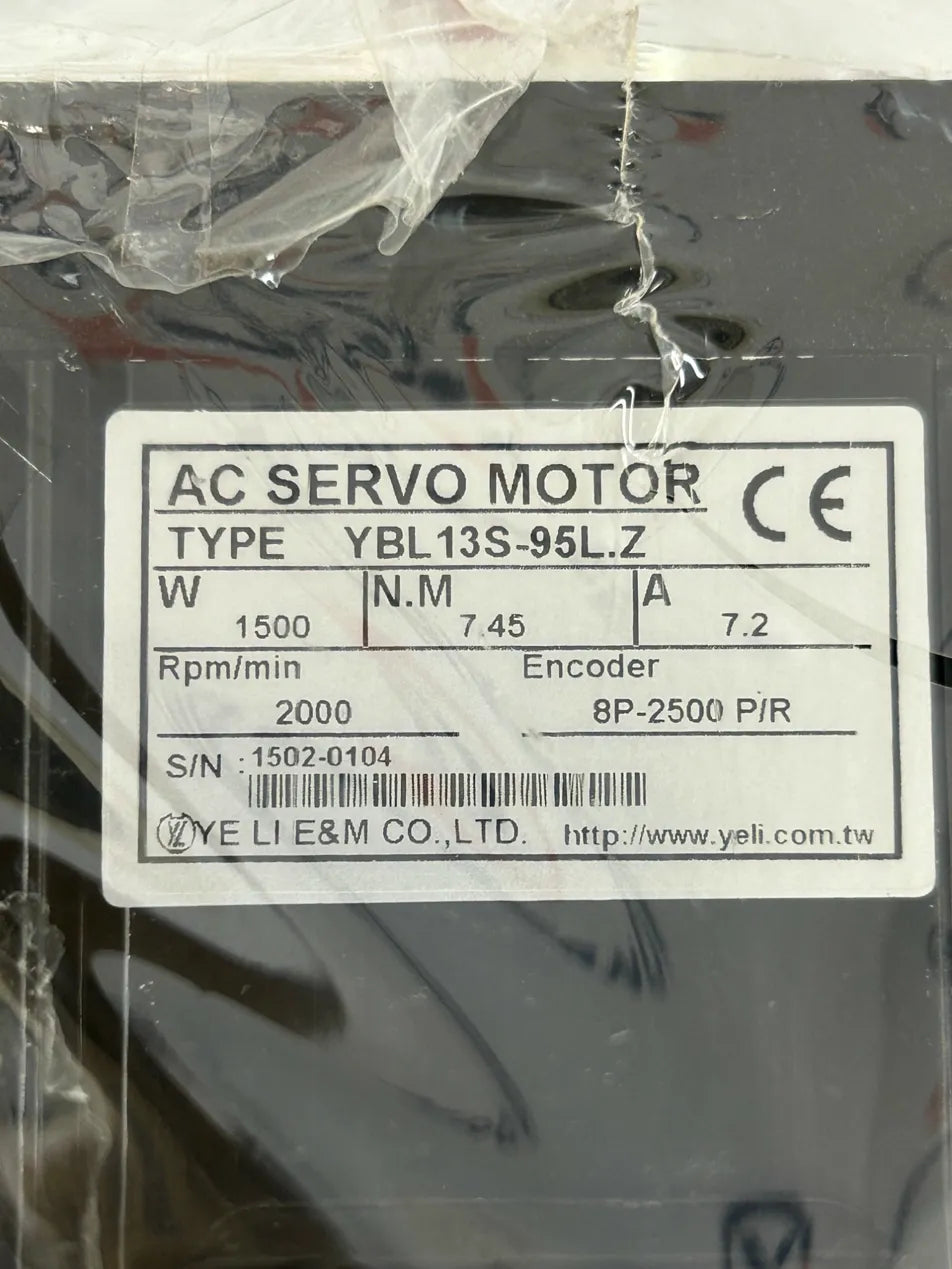 2 kW Ye Li Electric Machinery Co., Ltd. AC Servo Motor YBL13S-95L.Z - 2000 RPM - Image 5