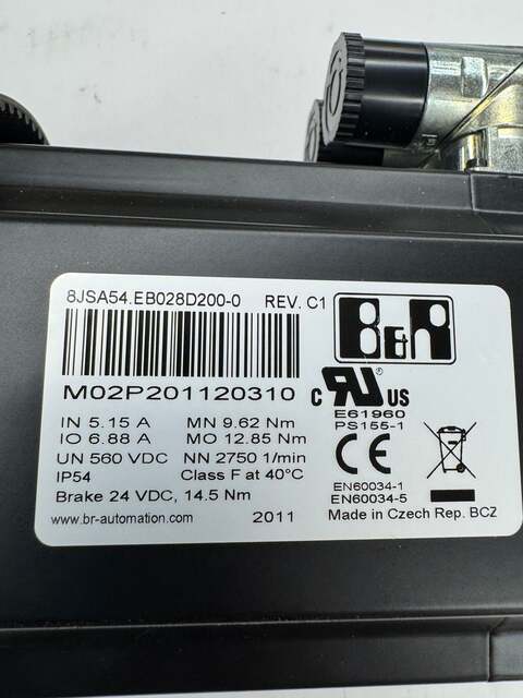 3 kW B & R Automation Servo Motor 8JSA54.EB028D200-0 - 3000 RPM - Image 5
