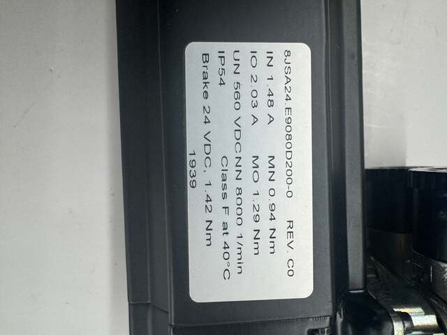 1 kW B & R Automation Servo Motor 8JSA24.E9080D200-0 - 8000 RPM - Image 2