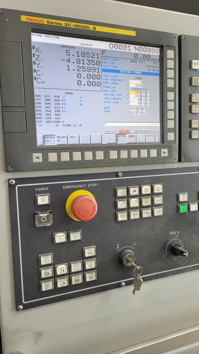 Tornos #Swiss-GT-26, CNC lathe, 1" diameter, Fanuc 31iB, 12' Iemca 325/12 sliding headstock barfeed, 2021 - Image 4