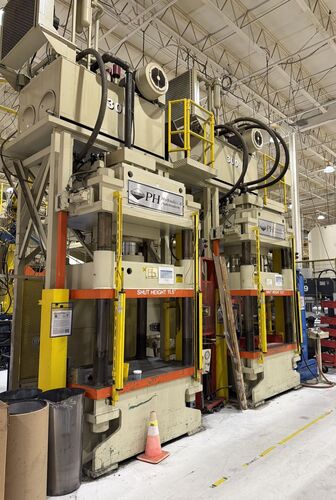 300 Ton, PH Hydraulics #4C-300-P, hydraulic press, 24" stroke, 36" daylight, 65" x48" bed, 16" bore, 1994 - Image 2