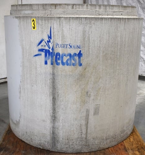 Concrete Manholes, (7) risers, (adjustable risers, (6) Base Sections, vault w/ rectangle metal top - Image 6