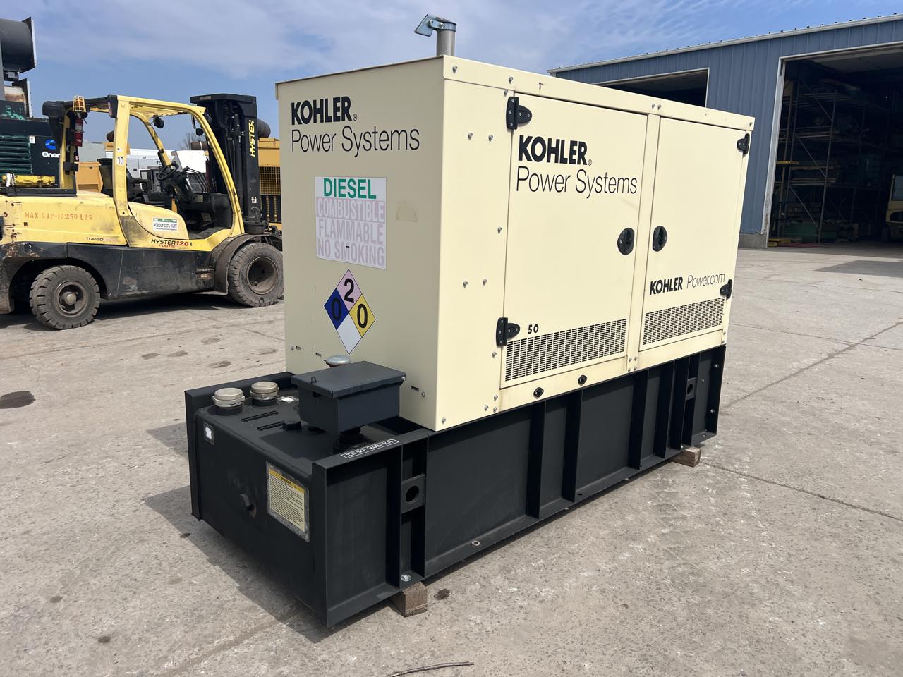 50 KW Kohler #50REOZJD, Diesel Generator Set, 2.4 liter John Deere engine, 1800 RPM, circuit breaker, 120/240 - Image 2