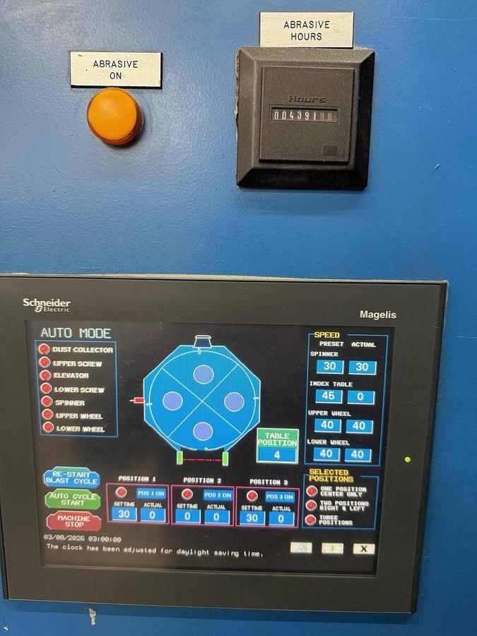 62" height x 48" wide Wheelabrator #WS4/210, Dual-Wheel Batch Blast Machine/Shot Blast Cabinet, (2) 15 HP - Image 4