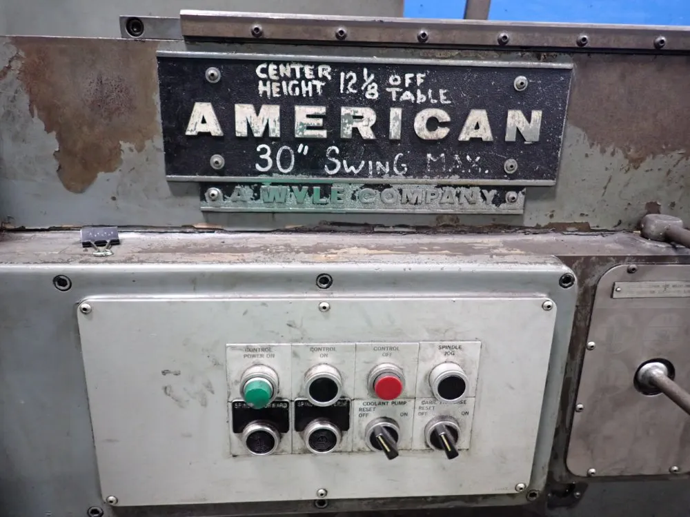 25" x 120" American A.Wyle, Lathe, 2-1/2" bore, 4 jaw 24" chuck, AccuRite Control, tailstock - Image 9