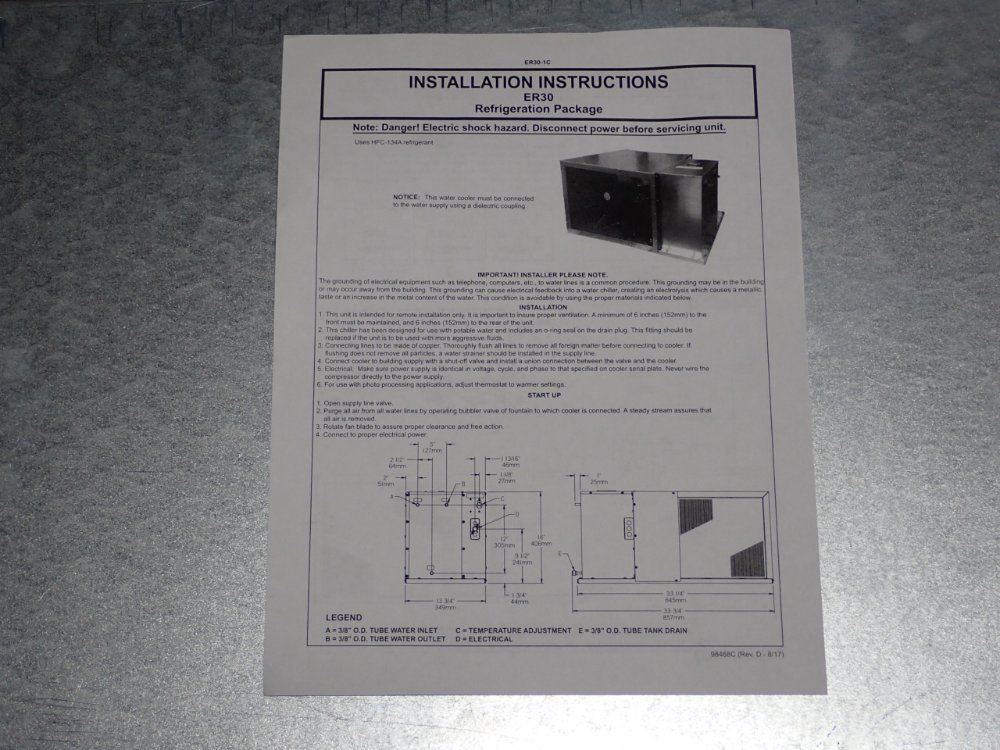 Elkay #ER30_1C, Water Chiller, R134A, 325 psi (2 available) - Image 2
