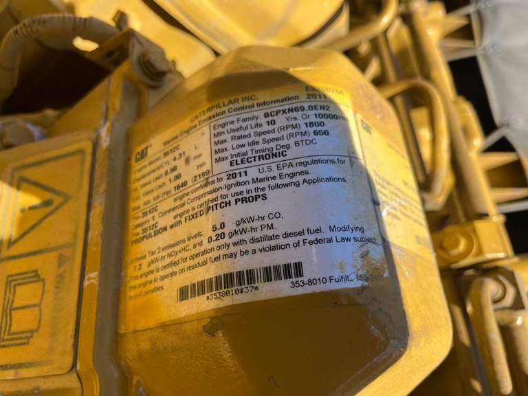 1300 HP Caterpillar #3512C, Marine Propulsion Engine Cores, Keel Cooling, 50K Hours, 2011 - Image 6