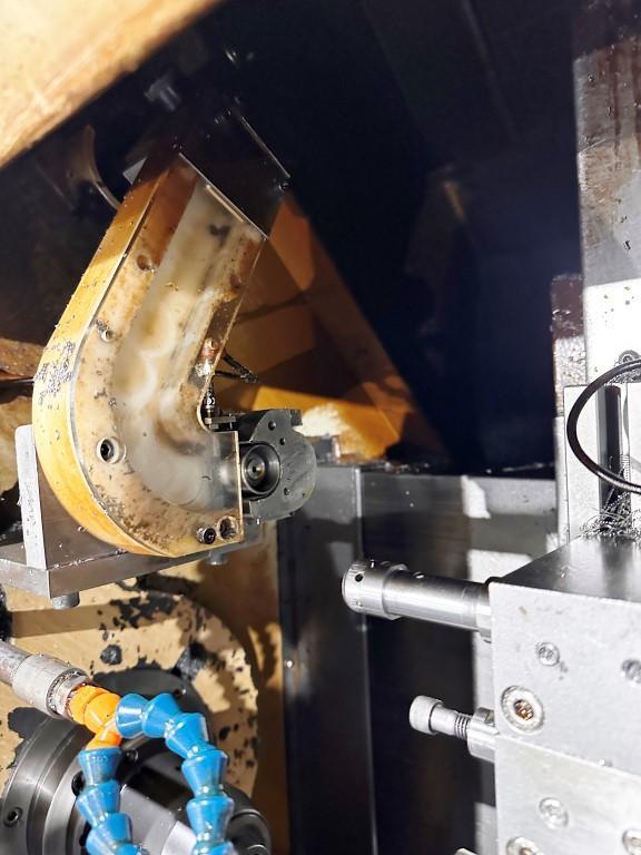 Leadwell #T5, CNC gang slide lathe, Fanuc 0i Mate TD controls, 12.9" swing, 1.6" bar, 6" chuck, 2005 - Image 5