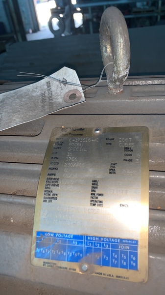 30 HP 1760 RPM Magnetek, Frame 286T, TEBC, Vector duty, 1000:1,460 V.(2 available) - Image 2