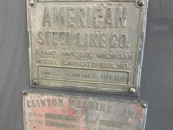 10000 lb. American Steel Line #1000, motorized coil reel, 36" width, 16"-22" ID, 60" outside dimensions, 32" - Image 5