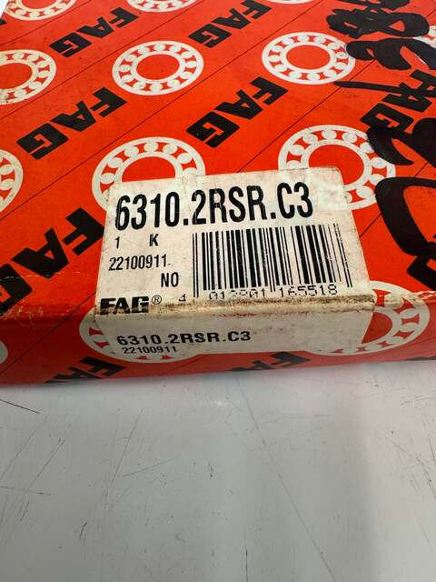 FAG (Schaeffler) 6310.2RSR.C3 Deep Groove Ball Bearing - 50mm ID x 110mm OD x 27mm Width - New m00169 - Image 2