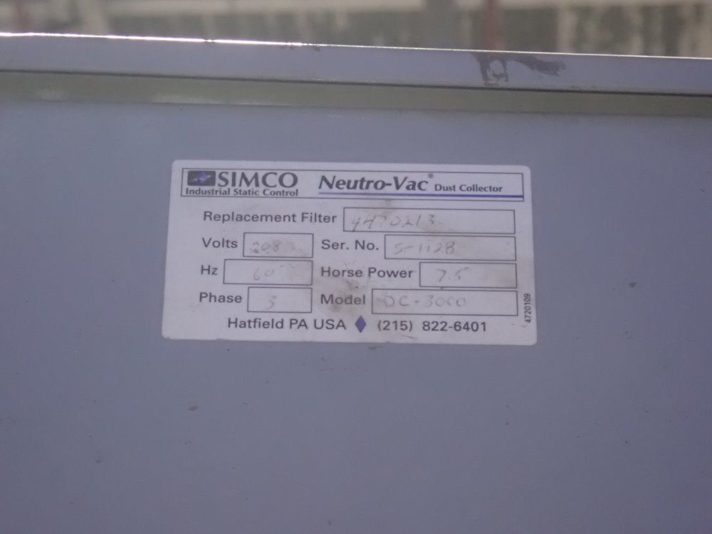 Simco #DC-300, Dust Collector, 7.5 HP, 208 V - Image 10