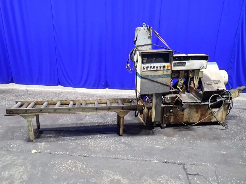 10" Amada #HFA-250, Horizontal Band Saw, w/Roller Conveyor, 230/400/460 V - Image 1