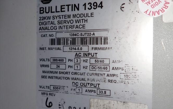 Allen-Bradley #1394C-SJT22-A, Digital Servo Controller, 380/460 V - Image 4
