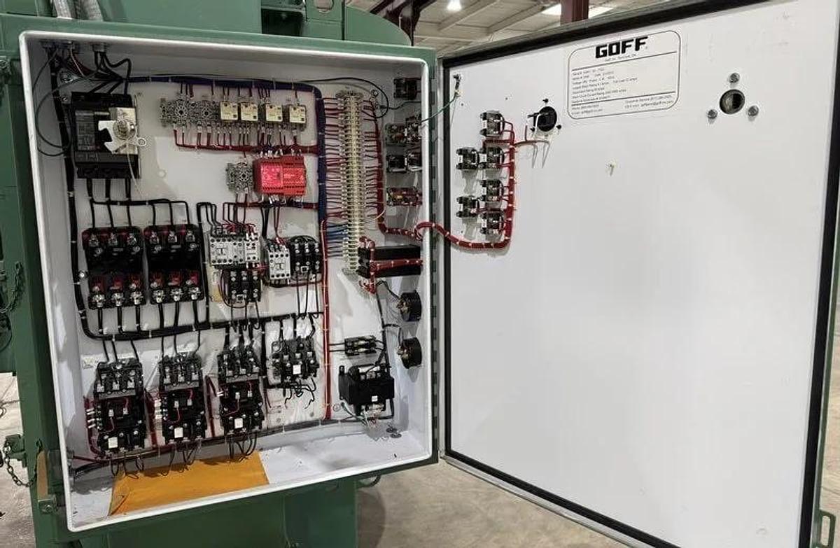 Goff #2448, Spinner Hanger Shot Blast Machine, (2) 5 HP wheels, dust collector, 2012 - Image 10