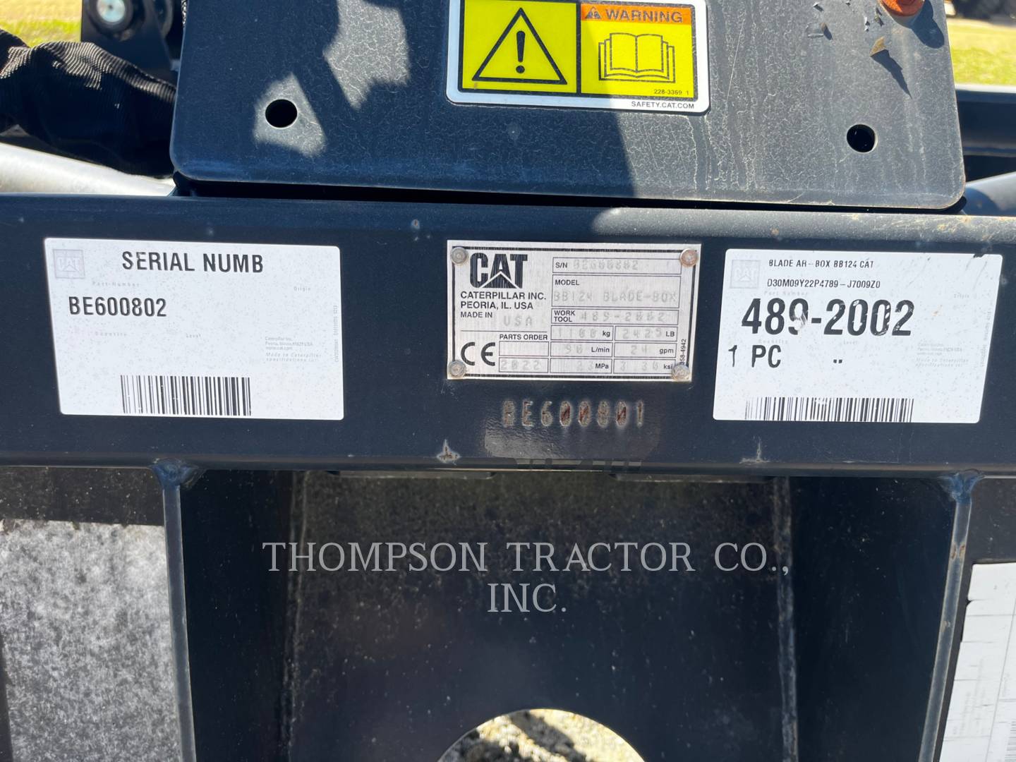 Caterpillar BB124, Blade, S/N: BE600802, 2022 - Image 3