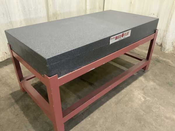 36" x 72" Collins Microflat granite surface plate, gray charcoal color, grade A, cover - Image 1