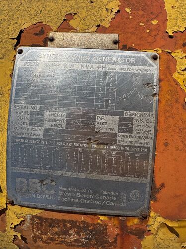 200 KW, 1800 RPM, Brown Boveri #523, generator end, 480 Volts - Image 2