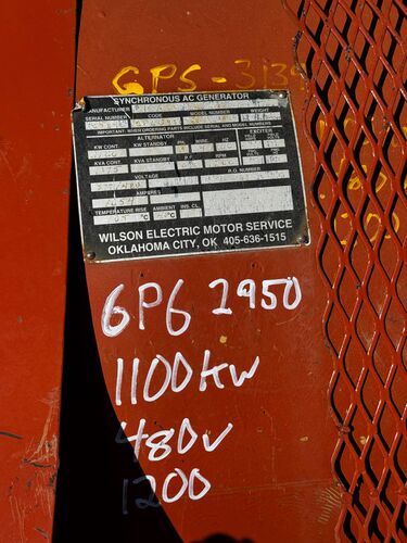 1100 KW, 1200 RPM, Kato #908-68035, generator end, 480 Volts, 3-phase - Image 2