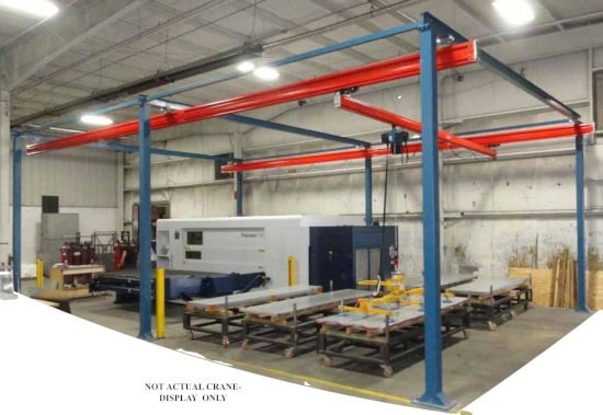 0.5 Ton, Demag, jib crane, 18' span, 18' runway, 8.5' under hook, Harrington hoist (2 available) - Image 6