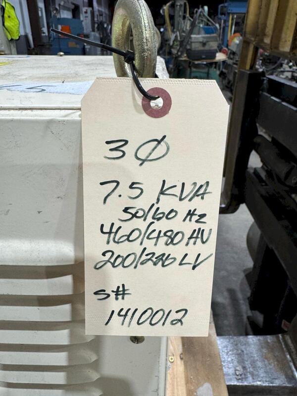 7.5 KVA, 460/480 Primary, 200/220 Secondary Leejeon #ULTK-7.5K-F5701, Isolating transformer, 3 PH, class H - Image 7