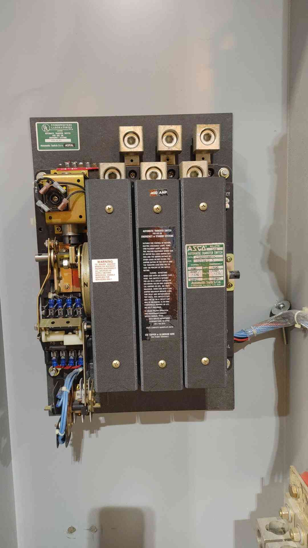 400 Amp. ASCO, Bulletin 940 #C940340099C, Automatic Transfer Switch, 3 Phase, 480 Volts - Image 4