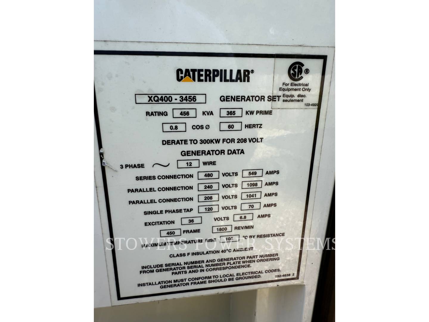Caterpillar #XQ400-3456, generator, Tier2, PMG, trailer mount, 2004 - Image 6