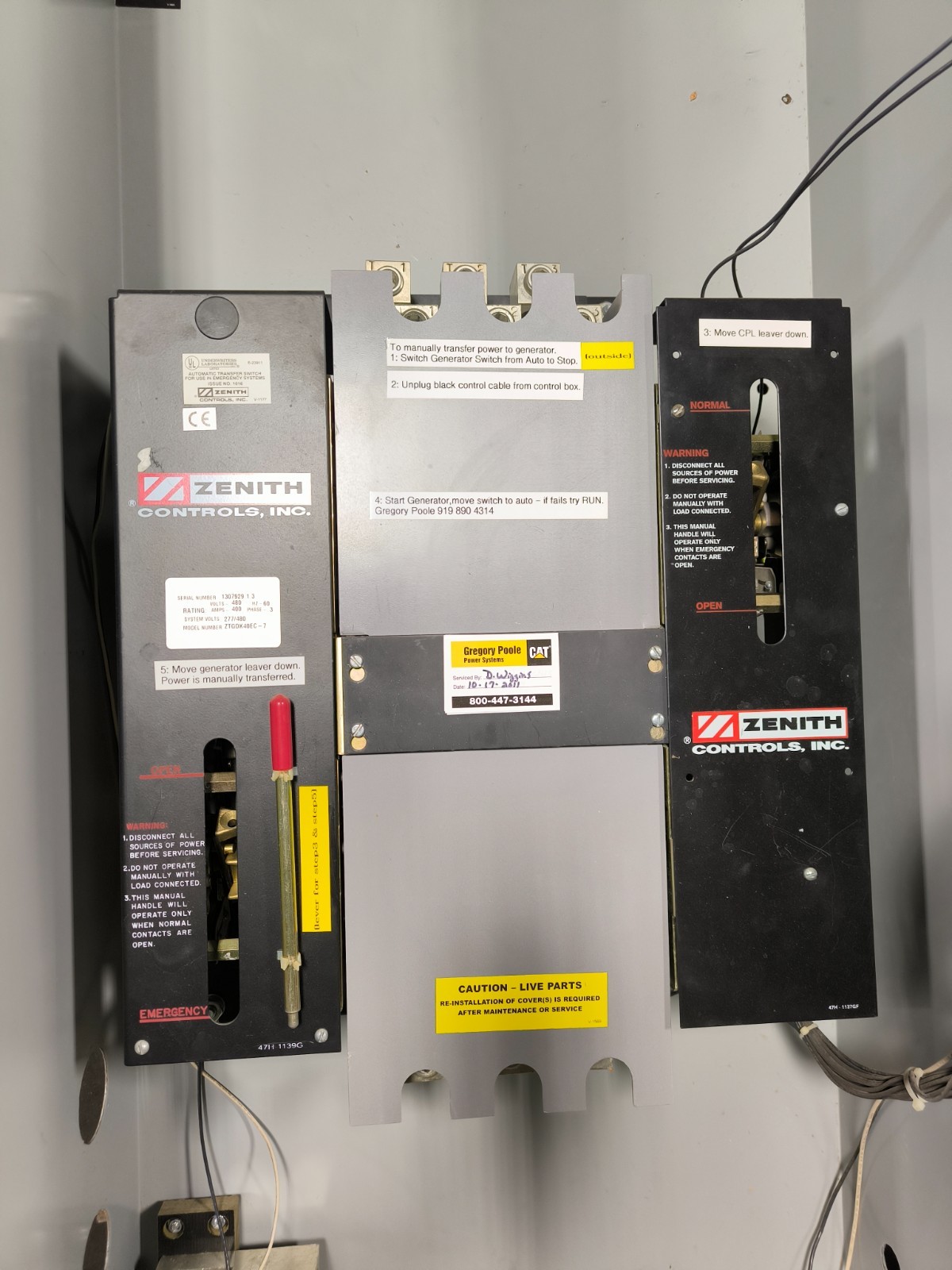 400 Amp. Zenith ZTGDK40EC-7, Automatic Transfer Switch, 480 VAC, 3PH - Image 6