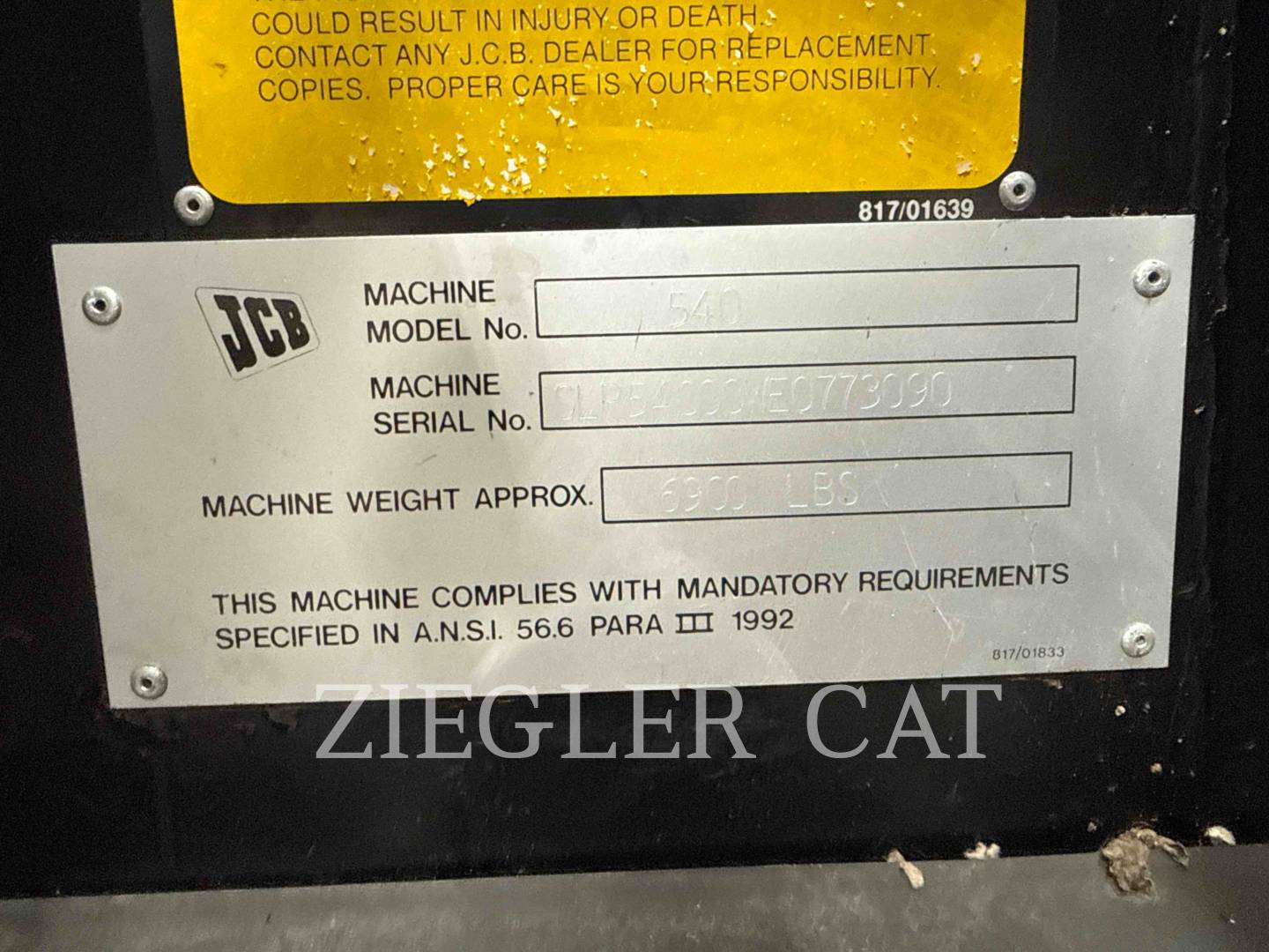 Jcb 540, Telehandler, 6674 hours, S/N: WL0773090, 1998 - Image 6