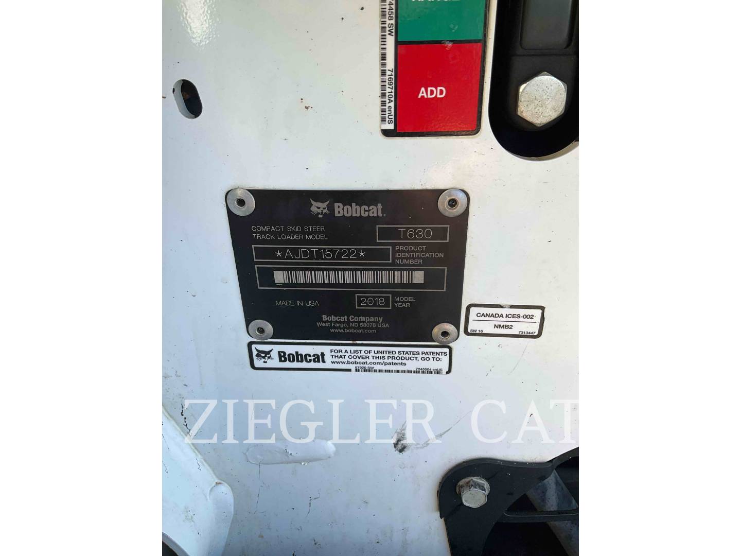 Bobcat T630, 1496 hours, S/N: AJDT15722, 2018 - Image 6