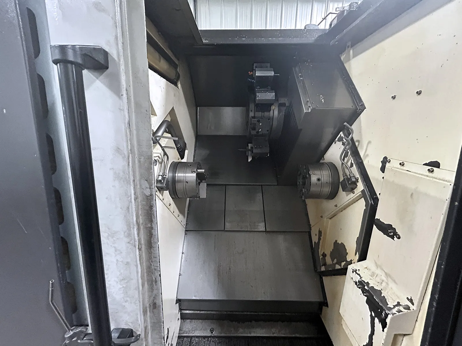 Hwacheon #T2-1T, CNC lathe, 34.6" swing, 8" chuck, 2.5" bar, 24.5" centers, A2-6, 12 turret, Fanuc 0i-TD, 2012 - Image 4