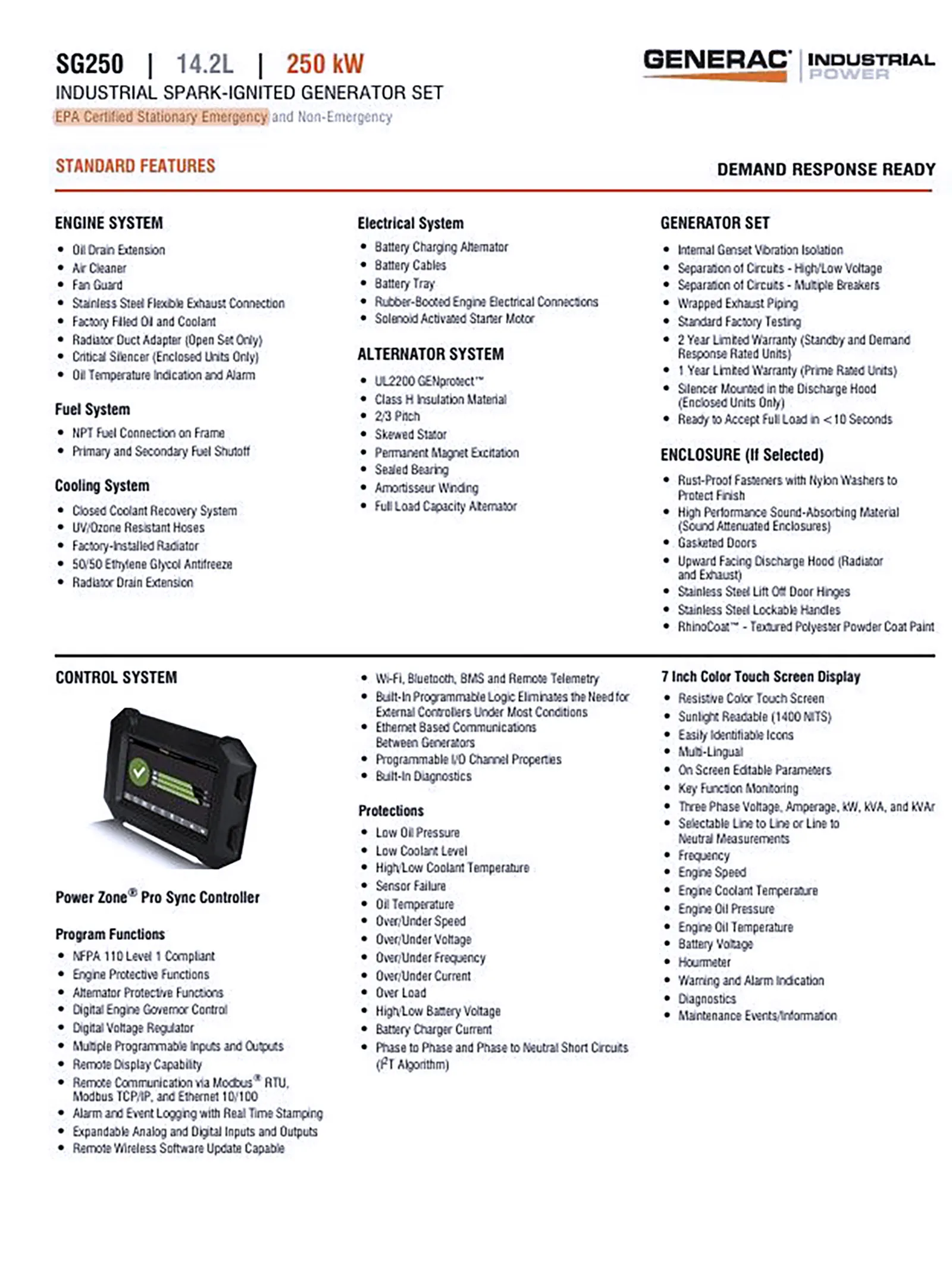 250 KW Generac Power System #SG250, diesel generator set, 2020 - Image 8