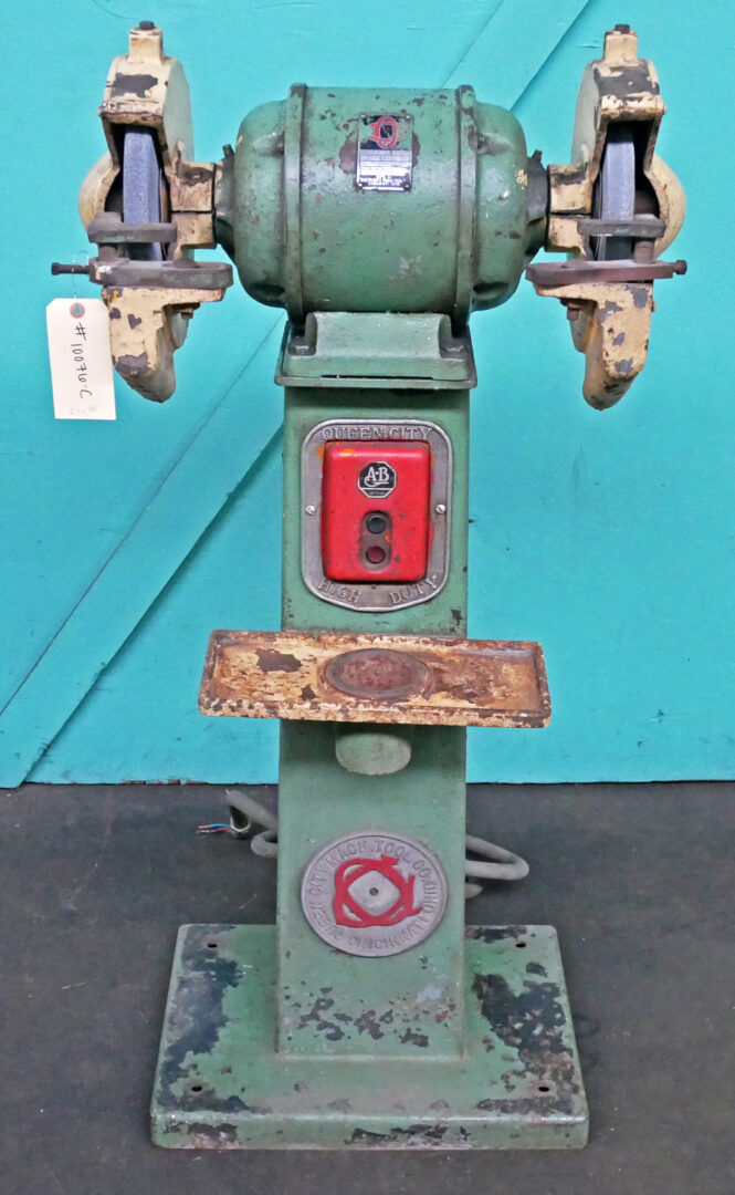Queen City #3F, Pedestal Grinder, 10" x 1-1/4" wheel, 18-1/2" cc, 1750 RPM, 1 HP - Image 2