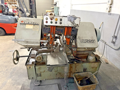 6-7/8" x 11.8" Amada #HA-250, Horiz Band Saw, 1" x 0.042" x 137" blade, 5 HP, 60/115/205 FPM - Image 1