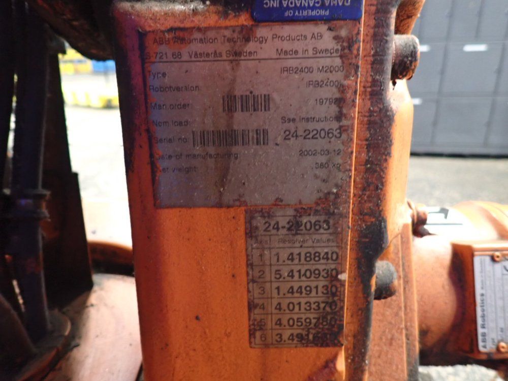 ABB IRB2400-M2000, Robot, 4.5 kVA, 475 V., 40186 hours, 2002 - Image 6