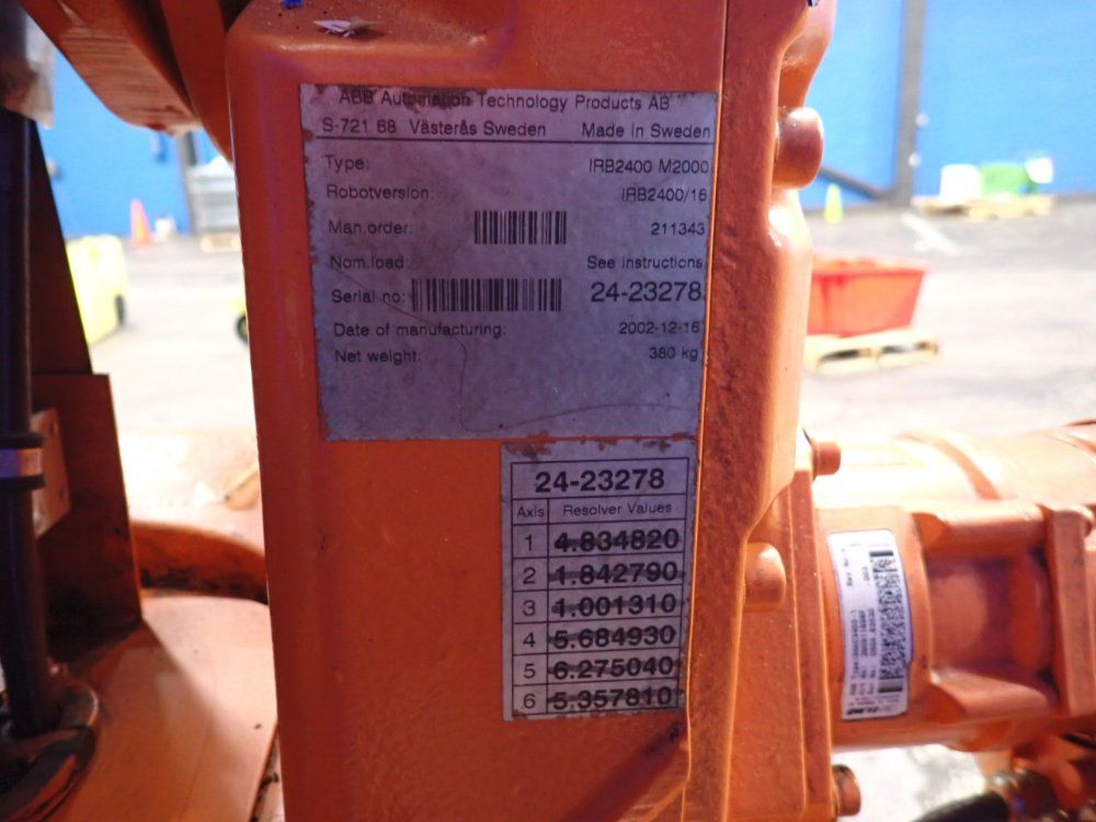 ABB VIRB2400-M2000, Robot, 4.5 kVA, 475 V., 13828 hours, 2002 - Image 7