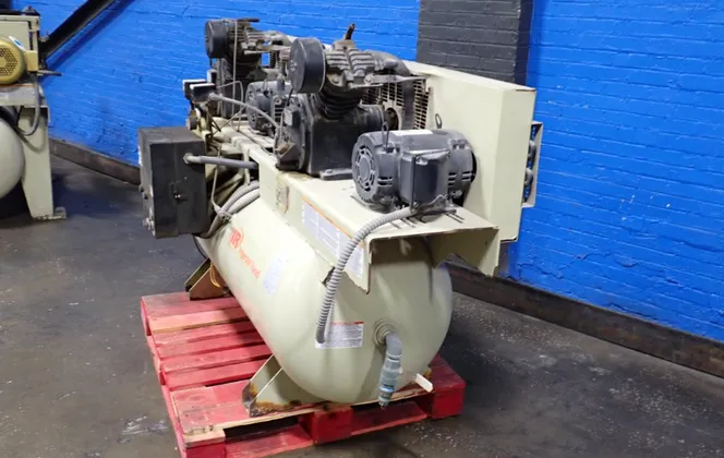 33.6 cfm, 175 psig, Ingersoll-Rand #2-2475E5-P, Air Compressor, 120 gallon Tank, 3 & 5 HP, 1465/1750 RPM - Image 1