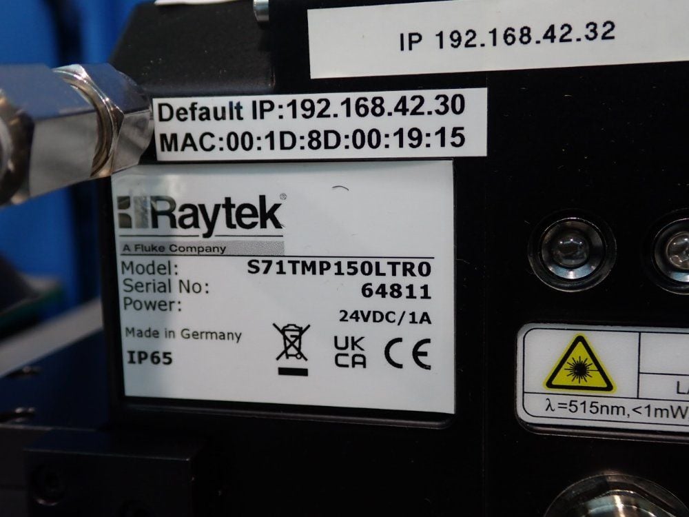 Raytek #S71TMP150LTRO, Infrared Temperature Line Scanner, 1 Amps, 24 VDC, Open Box, New - Image 7