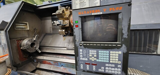 Mazak #Slant-Turn-50, CNC Lathe, 2-Axis, 80" Machining length, 20" Chuck, 6.5" Bar, 7" Bore, tailstock, 1997 - Image 2