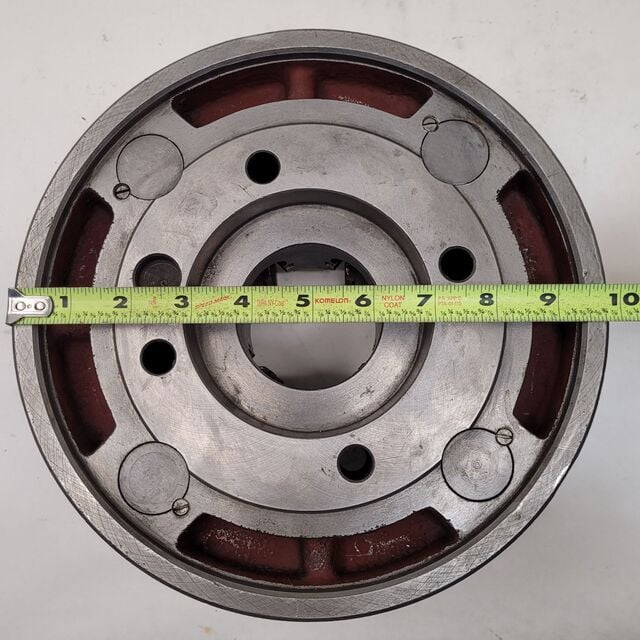 10" Bison #4965, 4-jaw chuck, w/ key - Image 9