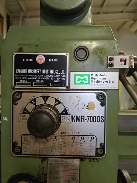 2' -4" Kao Ming #KMR-700S, radial arm drill, 700 mm. arm travel, 1992 - Image 1