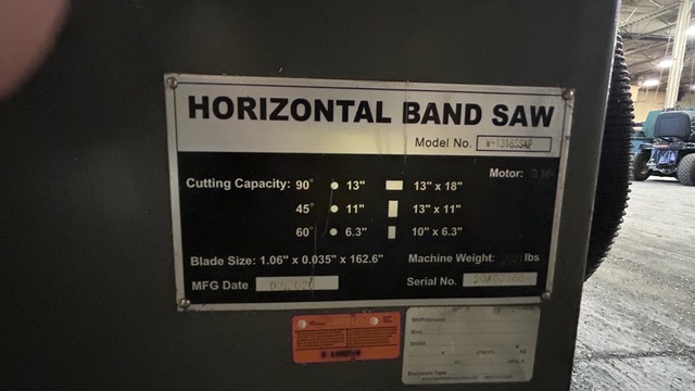 Way Train #W1318SSAV, semi-automatic horizontal band saw, 2020 - Image 3