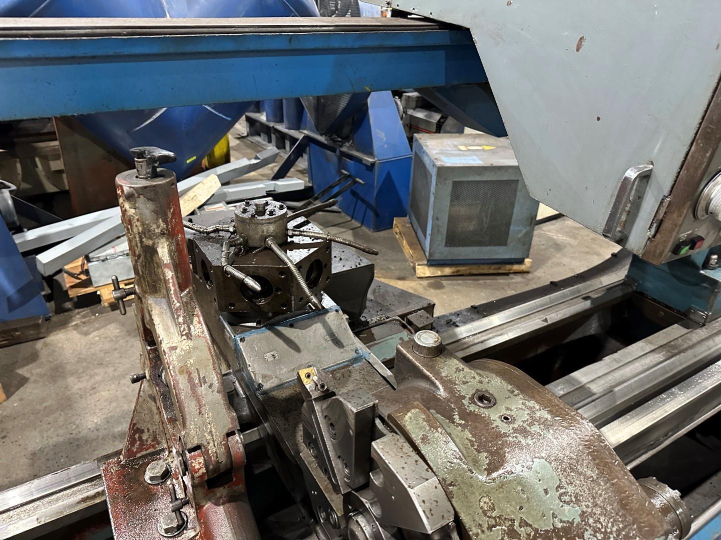 Mazak #M5x3000U, CNC lathe, Mazatrol T32-2 Control, 24" swing, 126" centers, 4-jaw 18" chuck, 4" bar, 1990 - Image 5