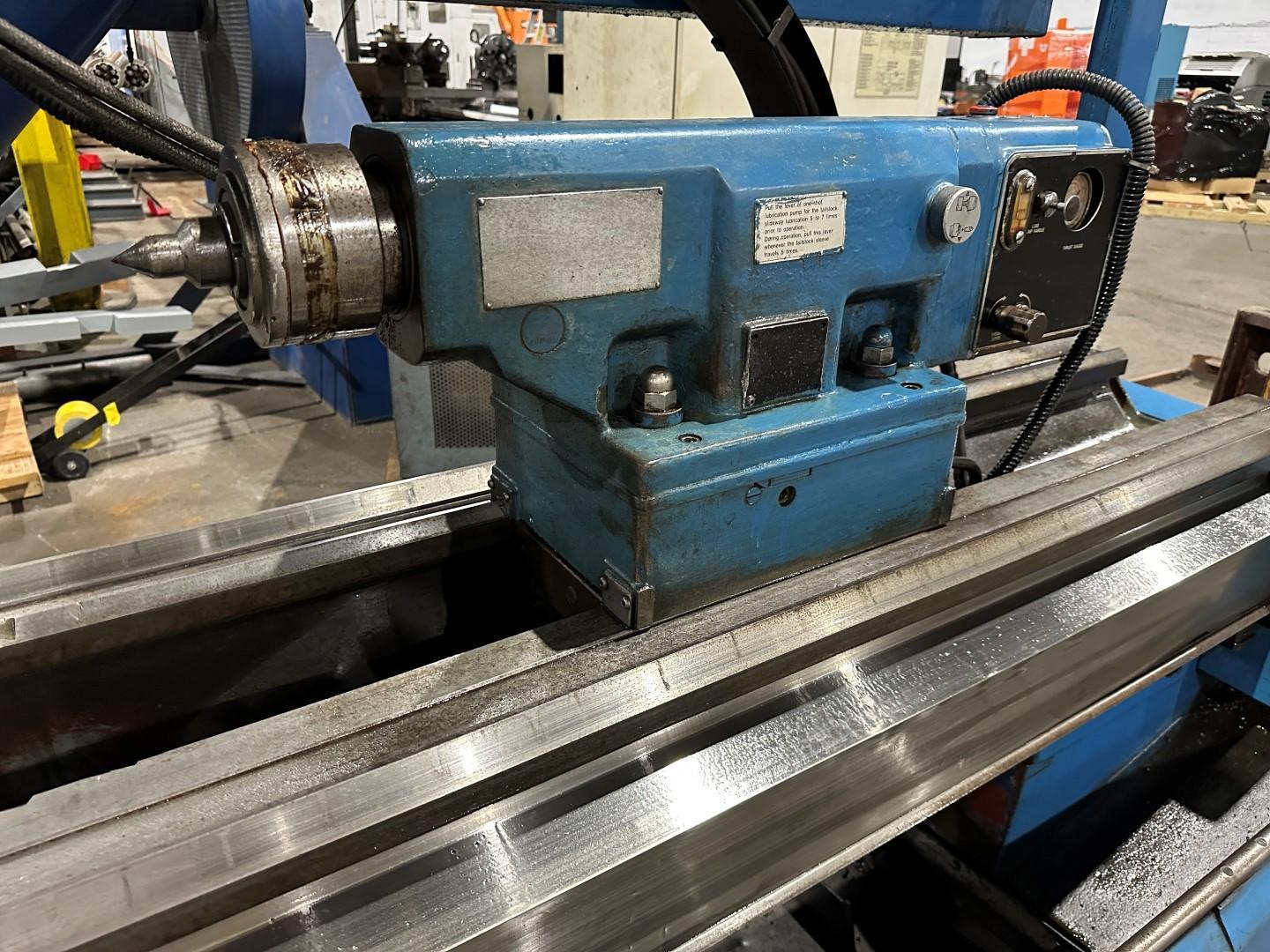 Mazak #M5x3000U, CNC lathe, Mazatrol T32-2 Control, 24" swing, 126" centers, 4-jaw 18" chuck, 4" bar, 1990 - Image 7