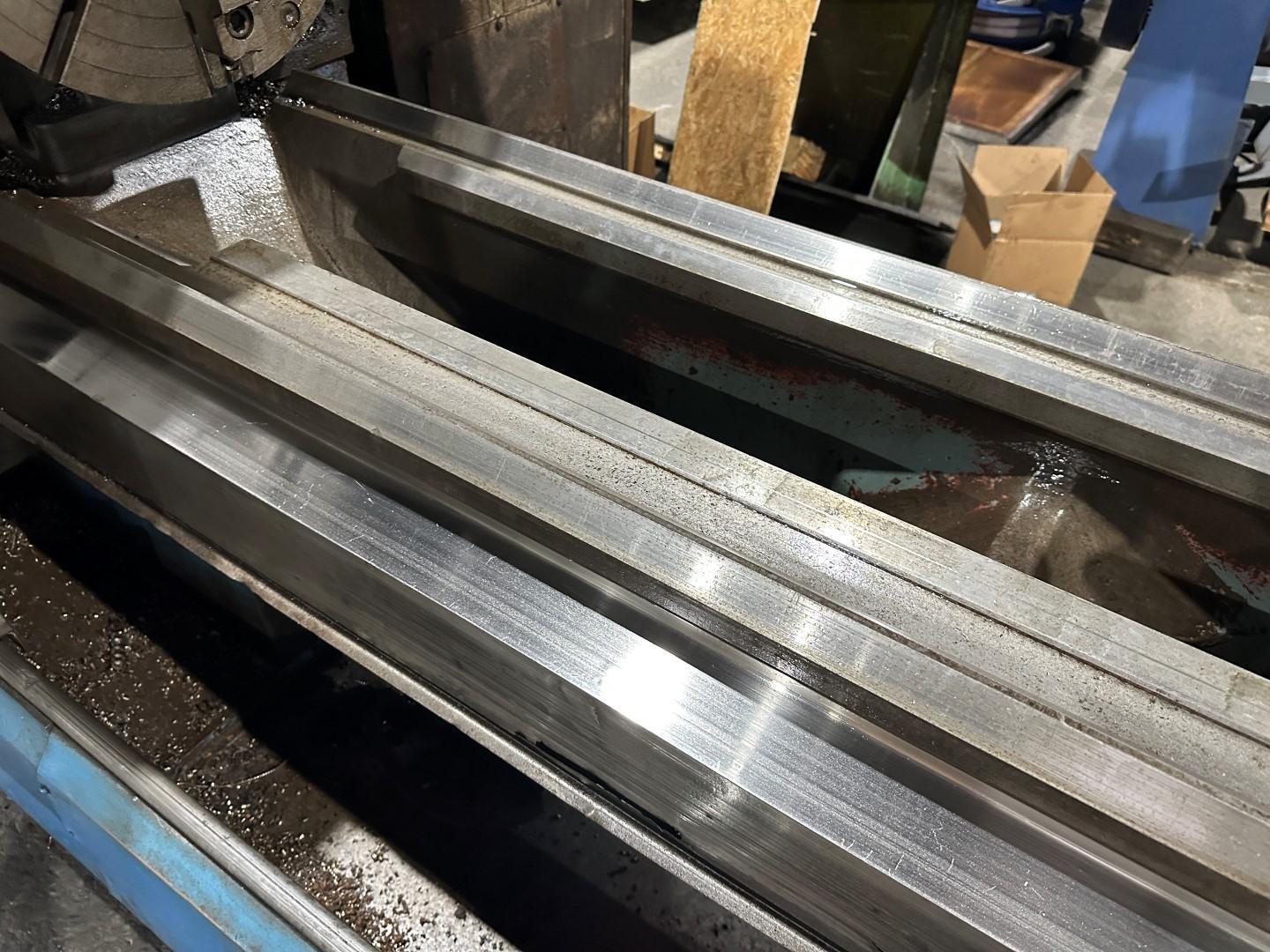 Mazak #M5x3000U, CNC lathe, Mazatrol T32-2 Control, 24" swing, 126" centers, 4-jaw 18" chuck, 4" bar, 1990 - Image 8